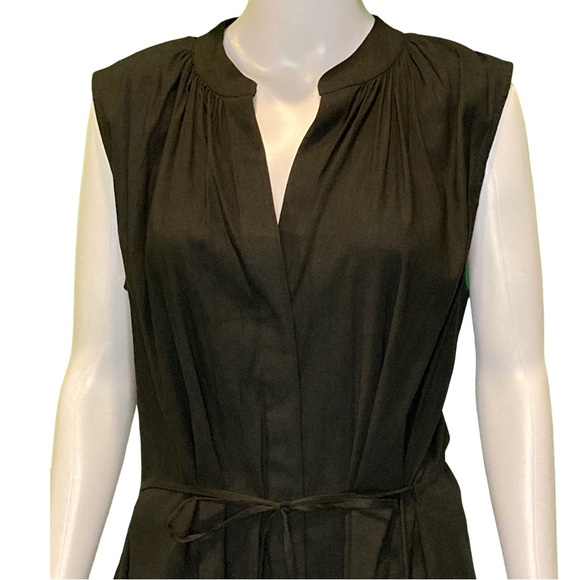 NWT Vince Black Sleeveless Shirred Band Collar Dress - Sz XS and Sz M - Picture 5 of 9